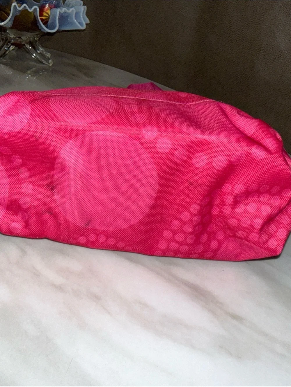 Thirty-One Pink Polka Dot Tote Bag w/ Pockets Double Handles